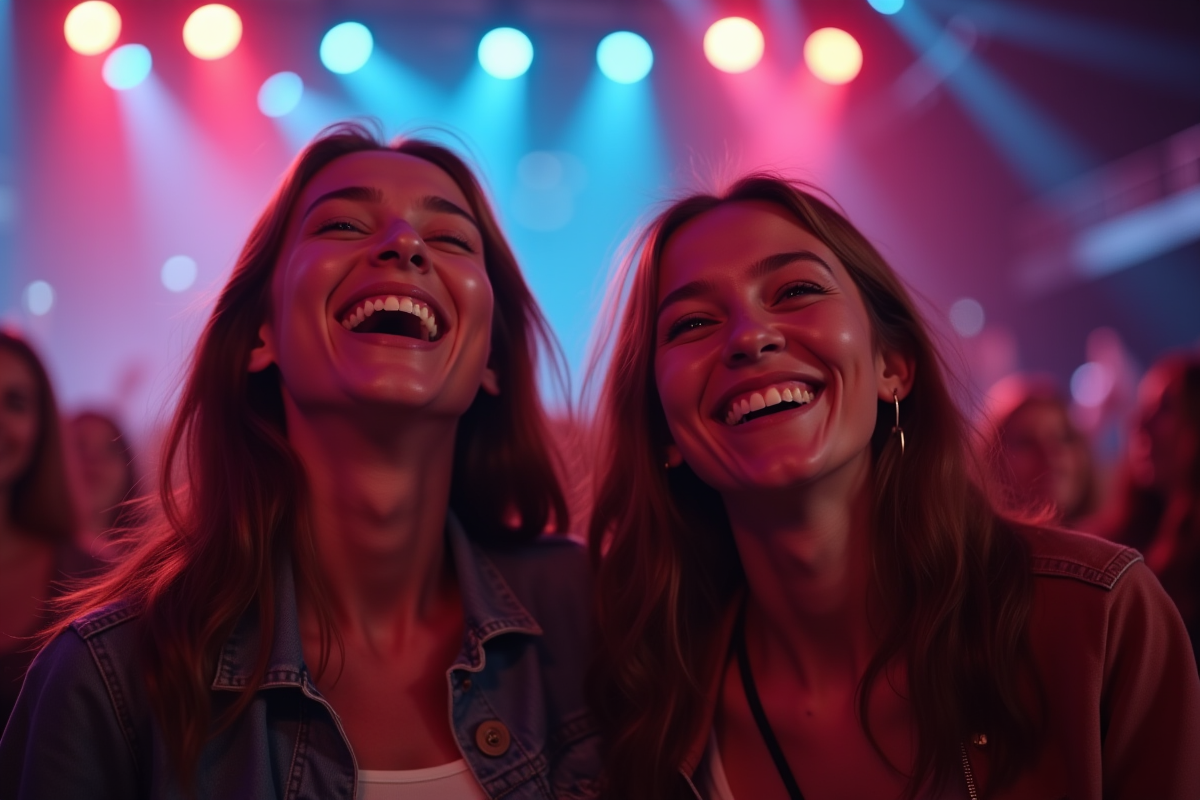 Amis souriants et enthousiastes lors d