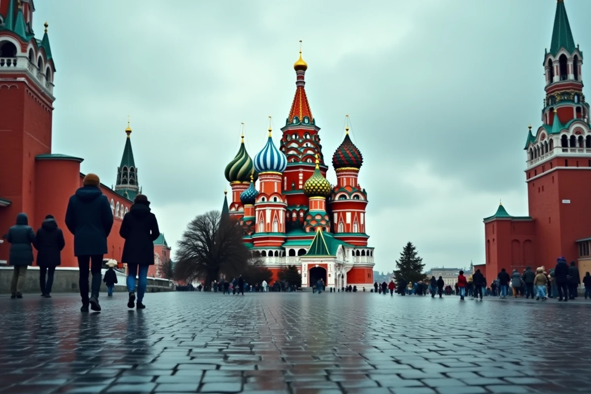 Cathédrale Saint-Basile sur la Place Rouge à Moscou, symbole emblématique de la Russie, le pays le plus vaste du monde en 2026
