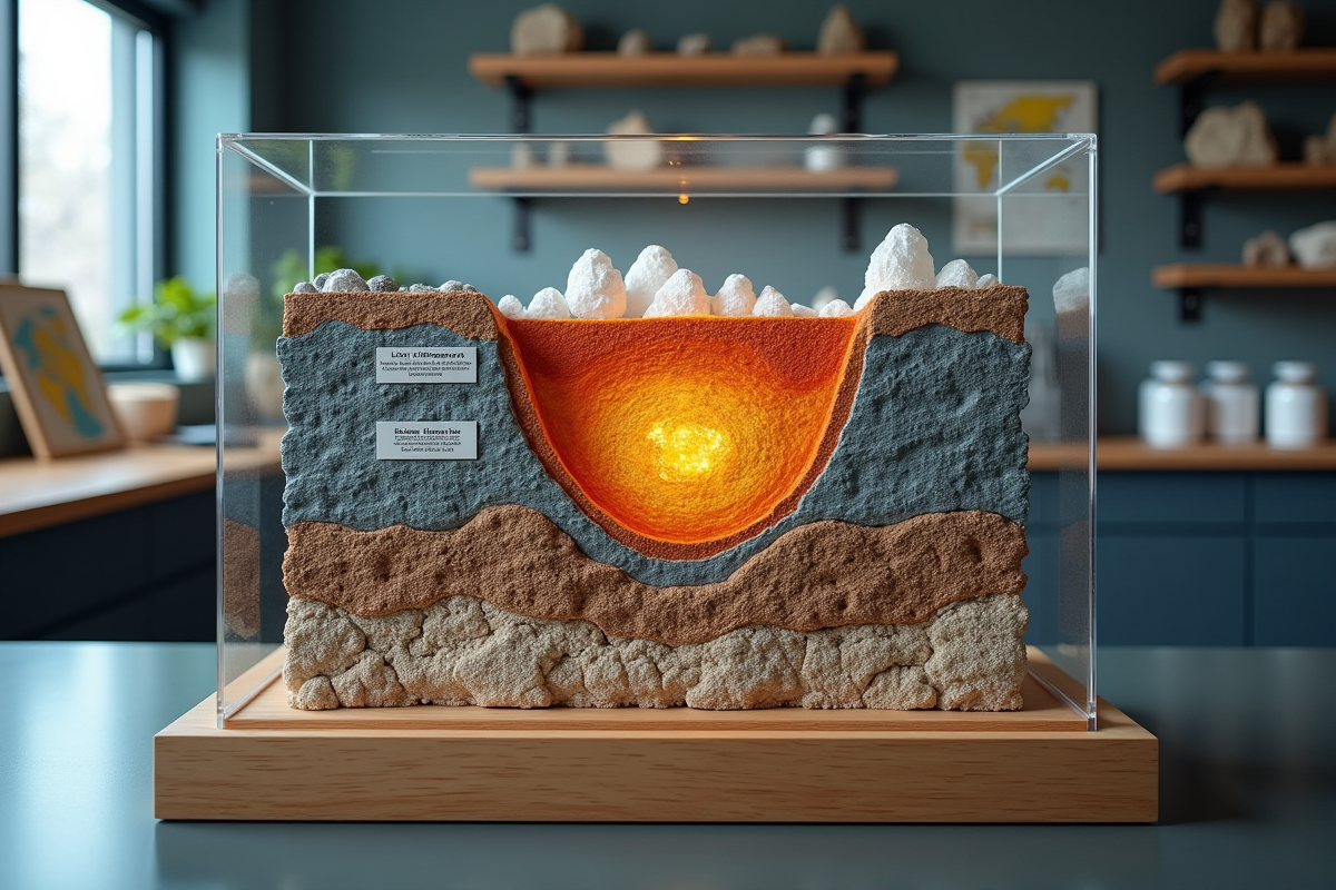 Modèle géologique illustrant la formation d