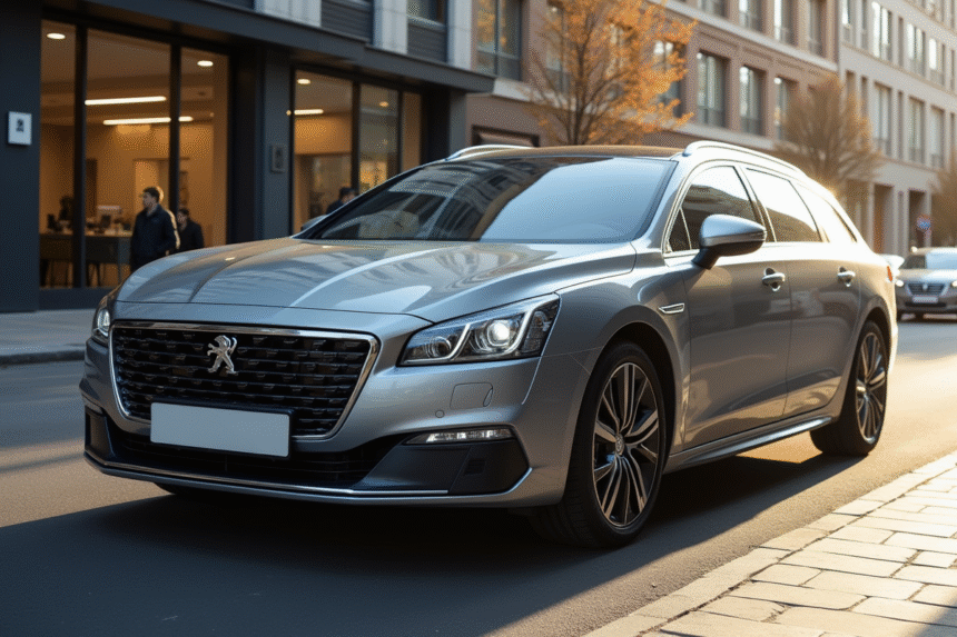 Peugeot 508 SW stationnement en ville ensoleillée